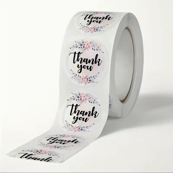 NWT 500 Flower Thank You Stickers - Picture 1 of 5